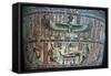 Goddess Nut, Top, and Isis, Nephthys, Deceased and His Ba, Bottom, Sarcophagus Detail-null-Framed Stretched Canvas