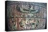 Goddess Nut, Top, and Isis, Nephthys, Deceased and His Ba, Bottom, Sarcophagus Detail-null-Stretched Canvas