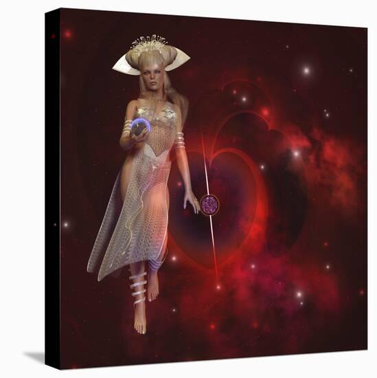 Goddess of the Stars Holding Planet Earth in Her Hand-Stocktrek Images-Stretched Canvas