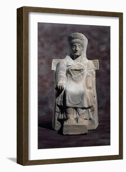 Goddess Seated on Throne, Terracotta Statue, 5th-4th Century BC-null-Framed Giclee Print