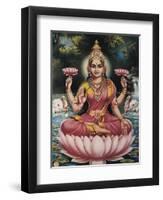 Goddess Srhi Sentamarai Laximi, Wife of Vishnu-null-Framed Art Print