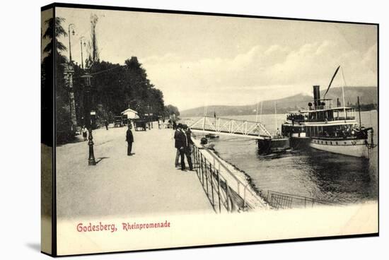 Godesberg Bonn, Dampfer an Der Rheinpromenade-null-Stretched Canvas