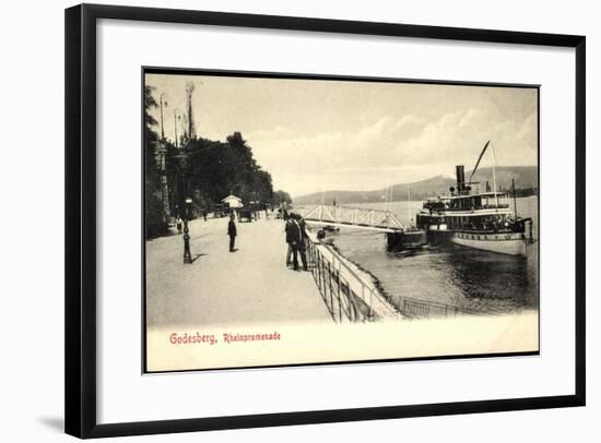 Godesberg Bonn, Dampfer an Der Rheinpromenade-null-Framed Giclee Print