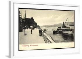 Godesberg Bonn, Dampfer an Der Rheinpromenade-null-Framed Giclee Print