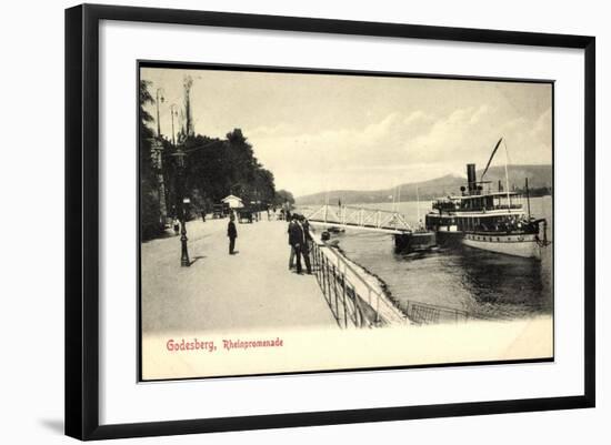 Godesberg Bonn, Dampfer an Der Rheinpromenade-null-Framed Giclee Print