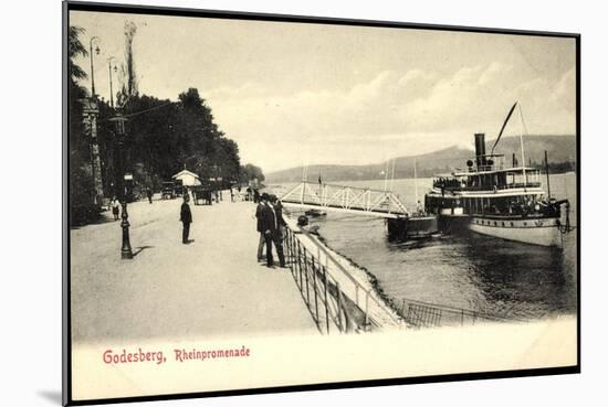 Godesberg Bonn, Dampfer an Der Rheinpromenade-null-Mounted Giclee Print