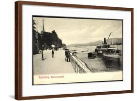 Godesberg Bonn, Dampfer an Der Rheinpromenade-null-Framed Giclee Print