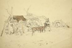 Lapps and Reindeer Beside Huts, North Norway, C.1850-Godfrey Thomas Vigne-Giclee Print