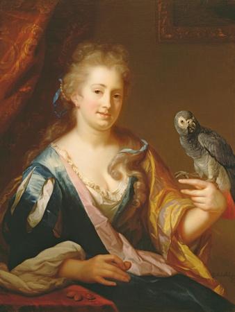 Portrait of a Lady Feeding a Parrot