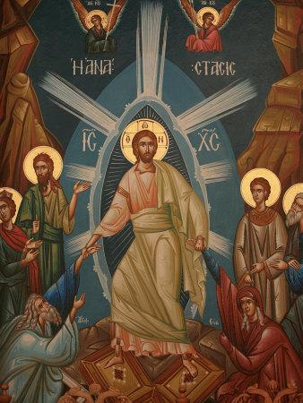 Greek Orthodox Icon of Christ's Resurrection, Thessalonica, Macedonia, Greece, Europe