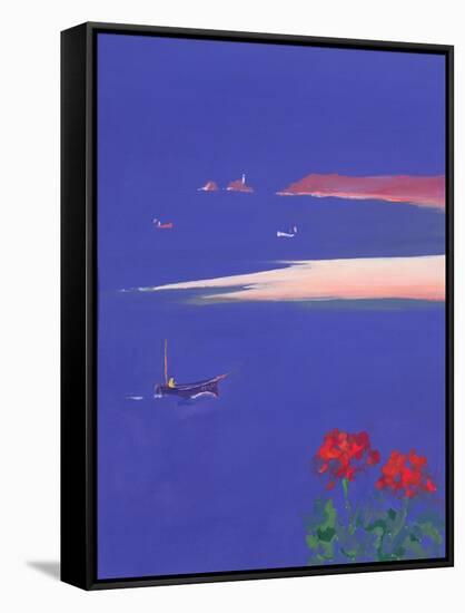 Godrevy and Blue Boat, 1999-John Miller-Framed Stretched Canvas