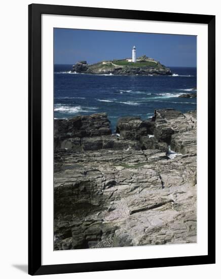 Godrevy Island Lighthouse, Near St. Ives, North Coast, Cornwall, England, United Kingdom-Duncan Maxwell-Framed Photographic Print