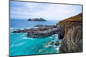 Godrevy Lighthouse, Cornwall, England, United Kingdom, Europe-Kav Dadfar-Mounted Photographic Print