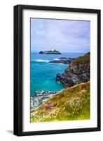 Godrevy Lighthouse, Cornwall, England, United Kingdom, Europe-Kav Dadfar-Framed Photographic Print