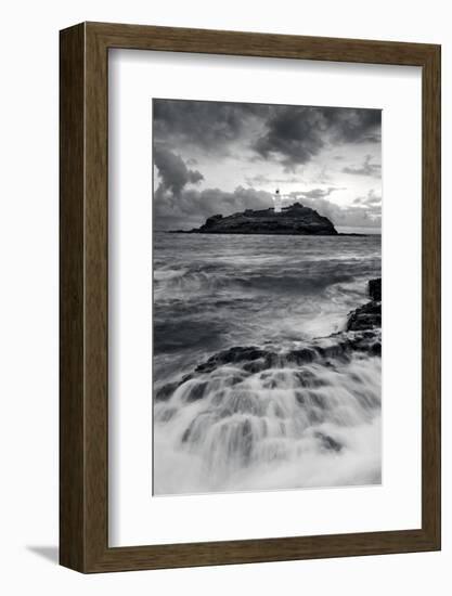 Godrevy Lighthouse, Cornwall, England-David Clapp-Framed Photo