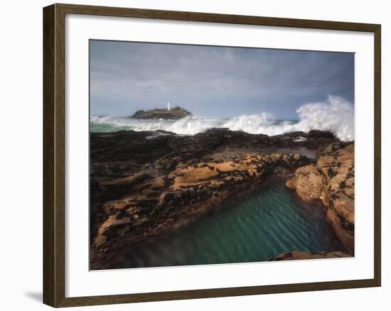 Godrevy Lighthouse in Cornwall, England-Stocktrek Images-Framed Photographic Print