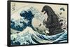 Godzilla - Great Wave-Trends International-Framed Poster