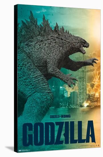 Godzilla vs. Kong - Godzilla-Trends International-Stretched Canvas