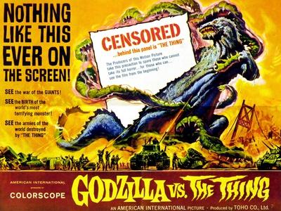 THE THING VINTAGE MOVIE POSTER PRINT STYLE A 24x16 9MIL PAPER 1964 GODZILLA VS 