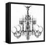 Goelzer Gas Lit Chandelier-null-Framed Stretched Canvas