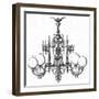 Goelzer Gas Lit Chandelier-null-Framed Art Print