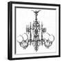 Goelzer Gas Lit Chandelier-null-Framed Art Print