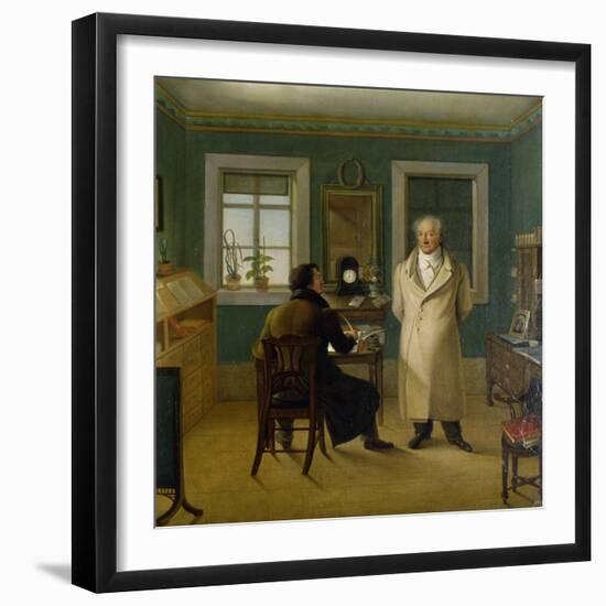 Goethe Dictating to His Clerk John, 1834-Johann Joseph Schmeller-Framed Giclee Print