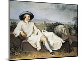 Goethe in Roman Countryside, 1786-1787-Johann Heinrich Wilhelm Tischbein-Mounted Giclee Print