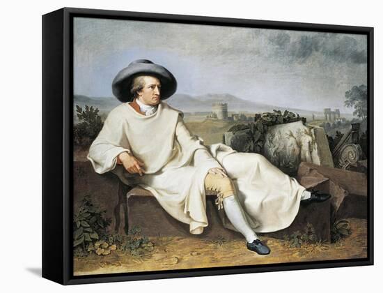 Goethe in Roman Countryside, 1786-1787-Johann Heinrich Wilhelm Tischbein-Framed Stretched Canvas