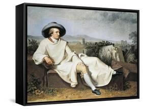 Goethe in Roman Countryside, 1786-1787-Johann Heinrich Wilhelm Tischbein-Framed Stretched Canvas