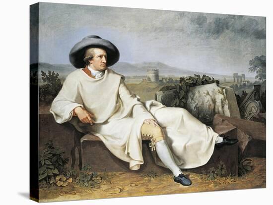 Goethe in Roman Countryside, 1786-1787-Johann Heinrich Wilhelm Tischbein-Stretched Canvas