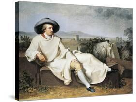 Goethe in Roman Countryside, 1786-1787-Johann Heinrich Wilhelm Tischbein-Stretched Canvas