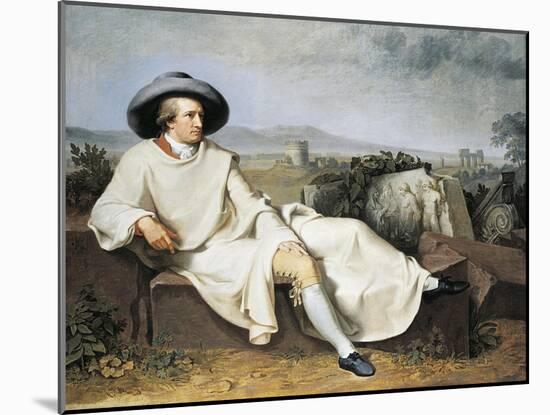 Goethe in Roman Countryside, 1786-1787-Johann Heinrich Wilhelm Tischbein-Mounted Giclee Print