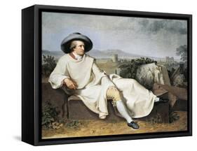 Goethe in Roman Countryside, 1786-1787-Johann Heinrich Wilhelm Tischbein-Framed Stretched Canvas