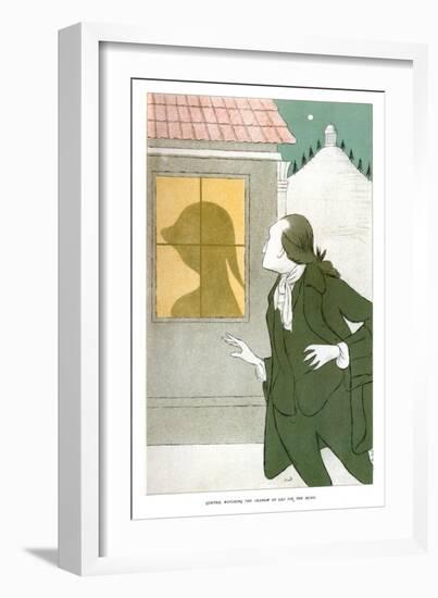 Goethe Watching the Shadow of Lili on the Blind, 1904-Max Beerbohm-Framed Giclee Print