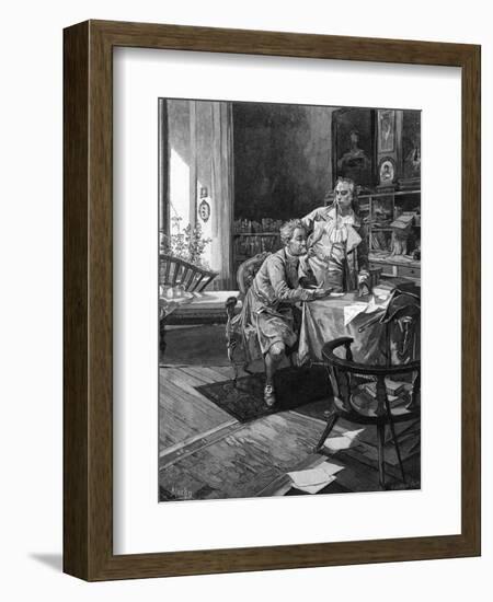 Goethe with Schiller-Alphonse Mucha-Framed Art Print