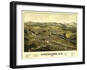 Goffstown, New Hampshire - Panoramic Map-Lantern Press-Framed Art Print