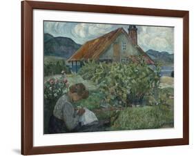 Gogga sewing, 1911-Erik Theodor Werenskiold-Framed Giclee Print