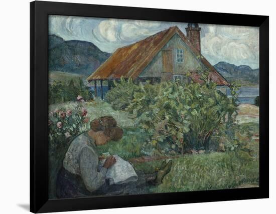 Gogga sewing, 1911-Erik Theodor Werenskiold-Framed Giclee Print