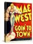 Goin' to Town, Mae West on Window Card, 1935-null-Stretched Canvas