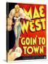 Goin' to Town, Mae West on Window Card, 1935-null-Stretched Canvas