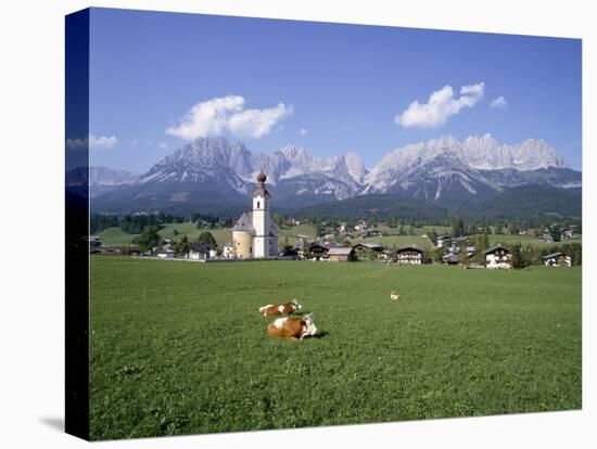 Going and Kaiser Mountains, Tirol (Tyrol), Austria-Hans Peter Merten-Stretched Canvas