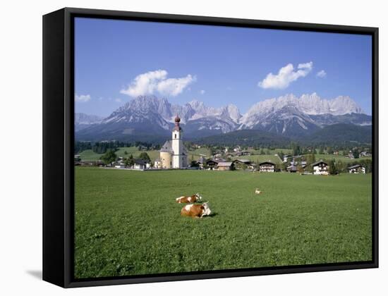 Going and Kaiser Mountains, Tirol (Tyrol), Austria-Hans Peter Merten-Framed Stretched Canvas