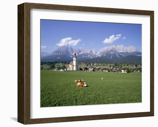 Going and Kaiser Mountains, Tirol (Tyrol), Austria-Hans Peter Merten-Framed Photographic Print