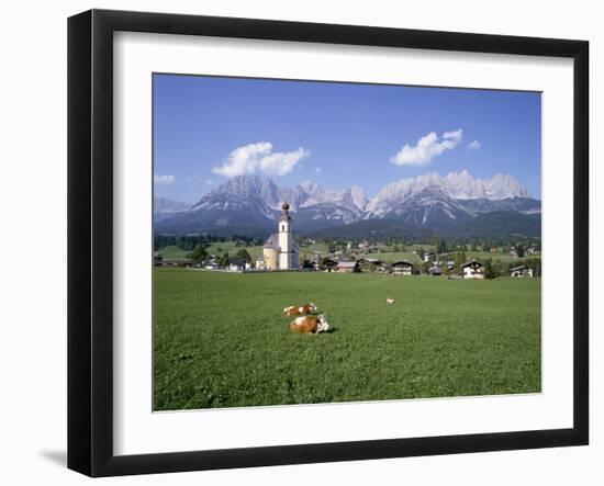 Going and Kaiser Mountains, Tirol (Tyrol), Austria-Hans Peter Merten-Framed Photographic Print