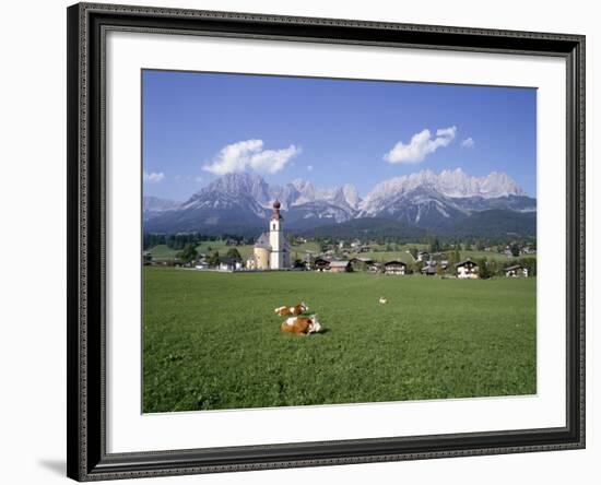 Going and Kaiser Mountains, Tirol (Tyrol), Austria-Hans Peter Merten-Framed Photographic Print