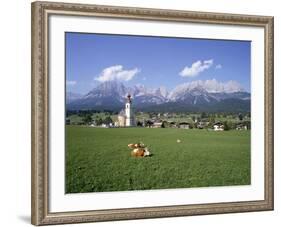 Going and Kaiser Mountains, Tirol (Tyrol), Austria-Hans Peter Merten-Framed Photographic Print