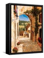 Going Down to the Village-Gilles Archambault-Framed Stretched Canvas