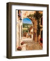 Going Down to the Village-Gilles Archambault-Framed Art Print