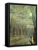 Going Home by Moonlight-John Atkinson Grimshaw-Framed Stretched Canvas